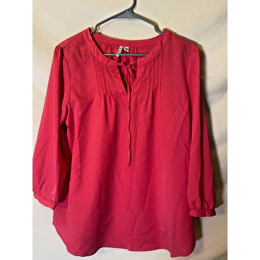 Elle Barbiecore Women's Hot Pink Top Shirt New Cottage Boho Large L Barbie Vibes